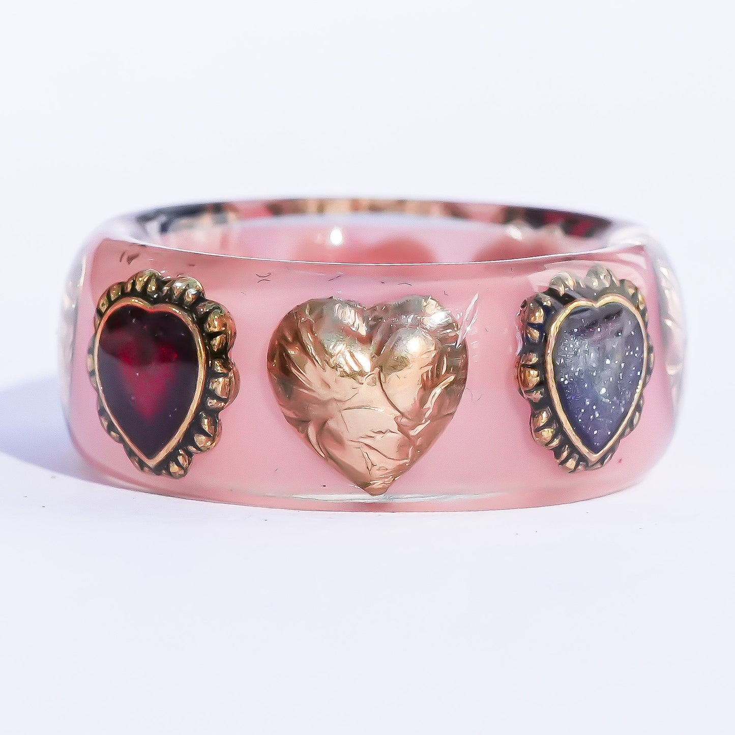 Sacred Contrast Heart Ring – Smoky Pink /  #11