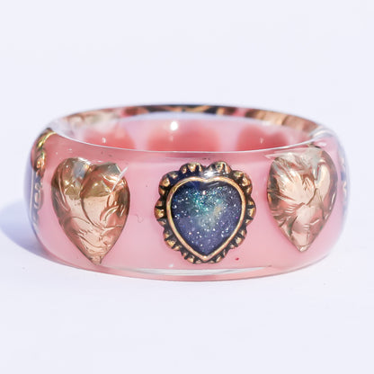 Sacred Contrast Heart Ring – Smoky Pink /  #11