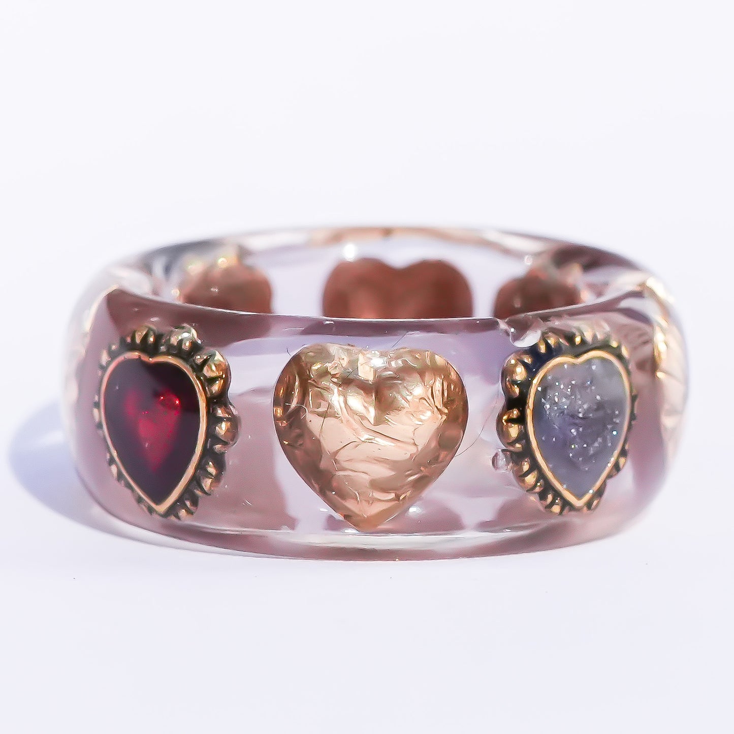 Sacred Contrast Heart Ring – Smoky Brown / #11 #13