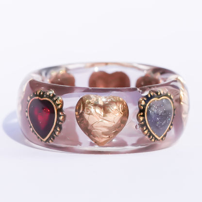 Sacred Contrast Heart Ring – Smoky Brown / #11 #13
