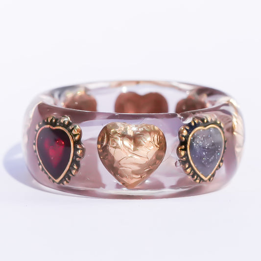 Sacred Contrast Heart Ring – Smoky Brown / #11 #13