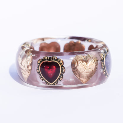 Sacred Contrast Heart Ring – Smoky Brown / #11 #13
