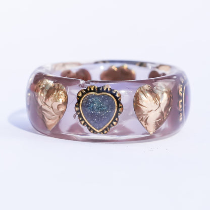 Sacred Contrast Heart Ring – Smoky Brown / #11 #13