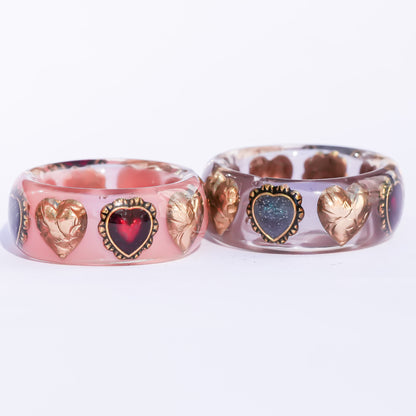 Sacred Contrast Heart Ring – Smoky Brown / #11 #13