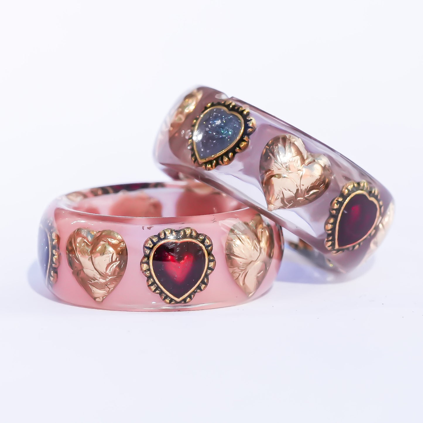 Sacred Contrast Heart Ring – Smoky Brown / #11 #13
