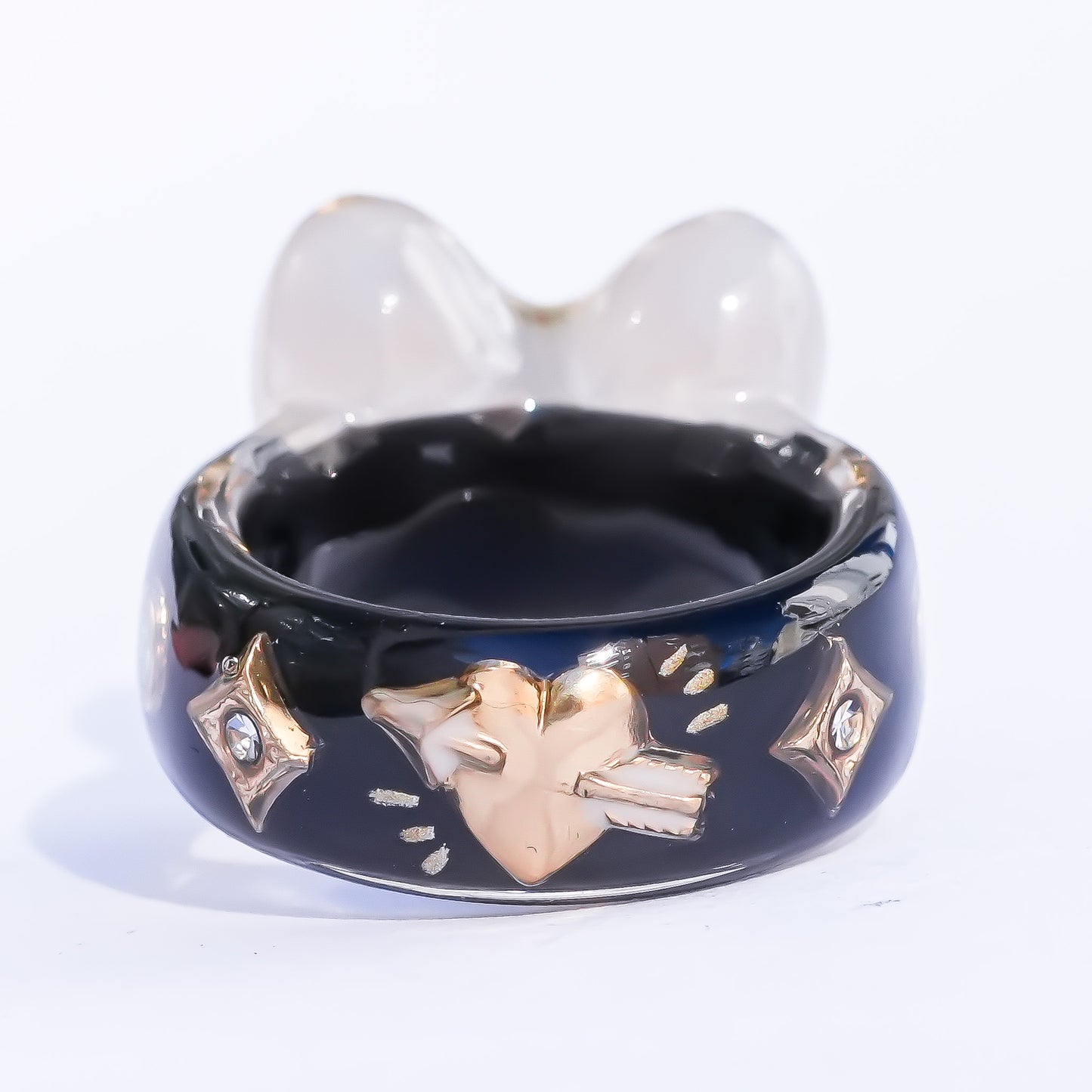 Mystic Eye Heart Ring - White / #5