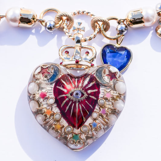 Celestial Lucky Heart Necklace - Clear