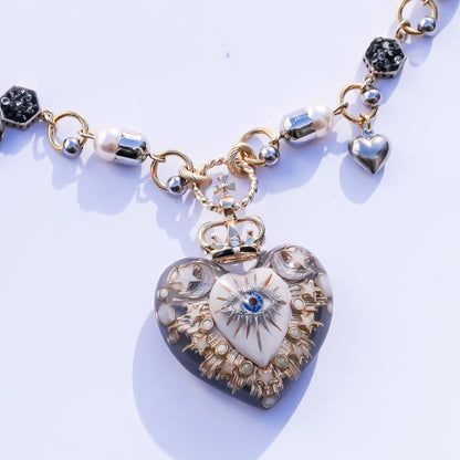 Celestial Lucky Heart Necklace - White