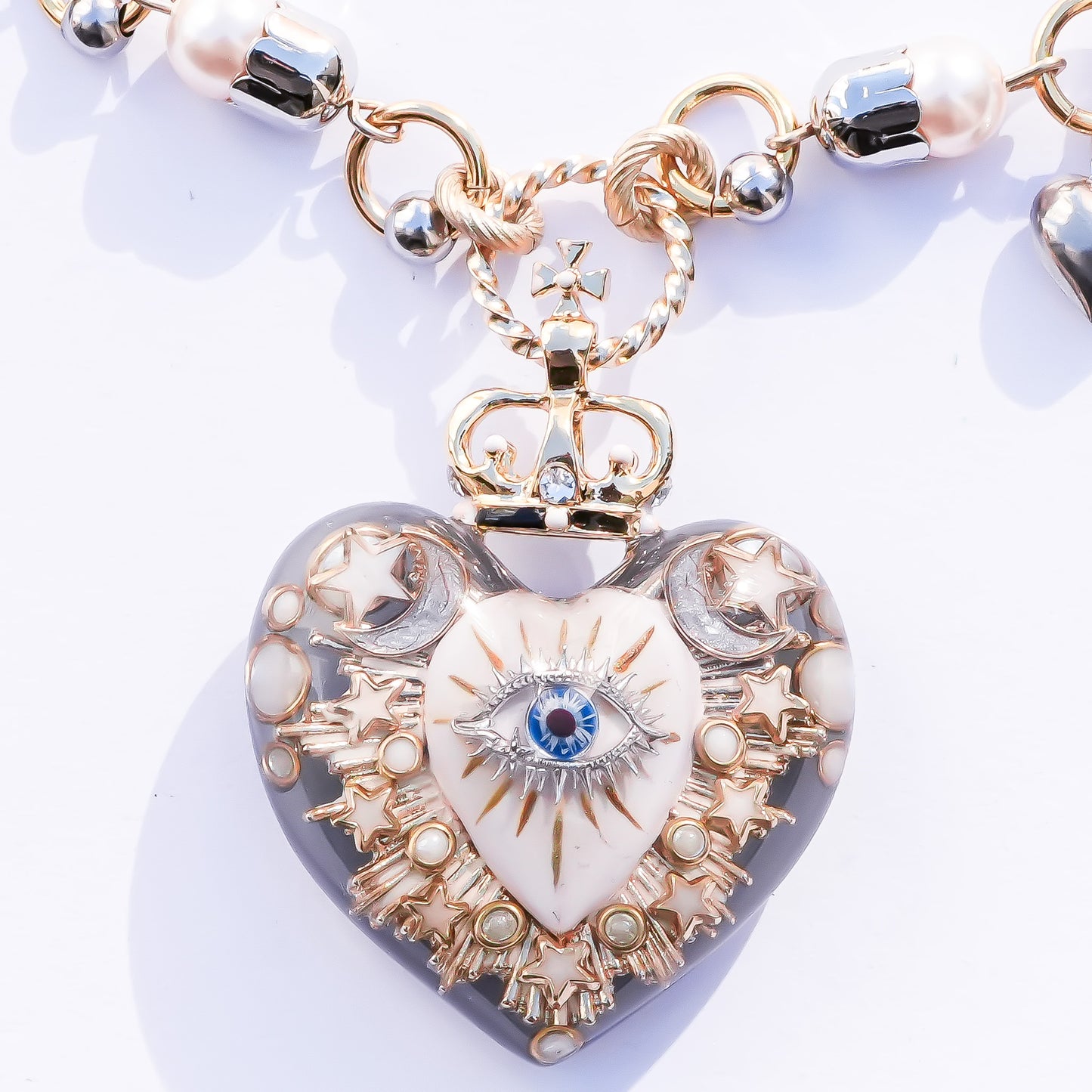Celestial Lucky Heart Necklace - White