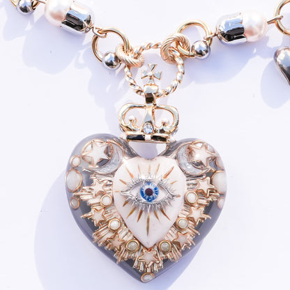 Celestial Lucky Heart Necklace - White