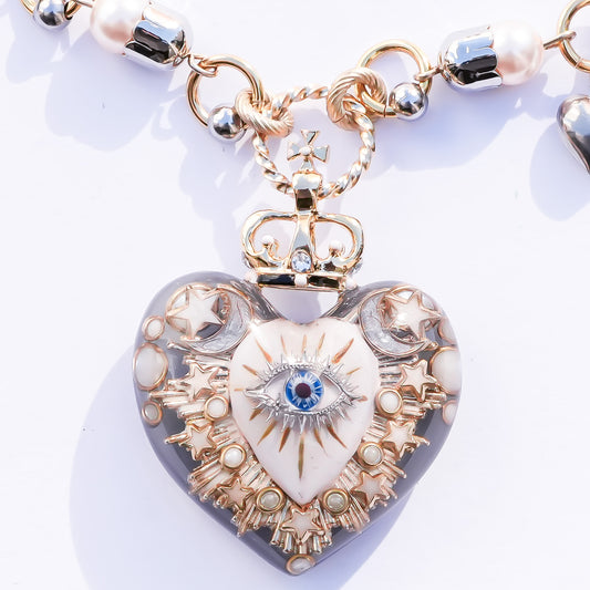 Celestial Lucky Heart Necklace - White