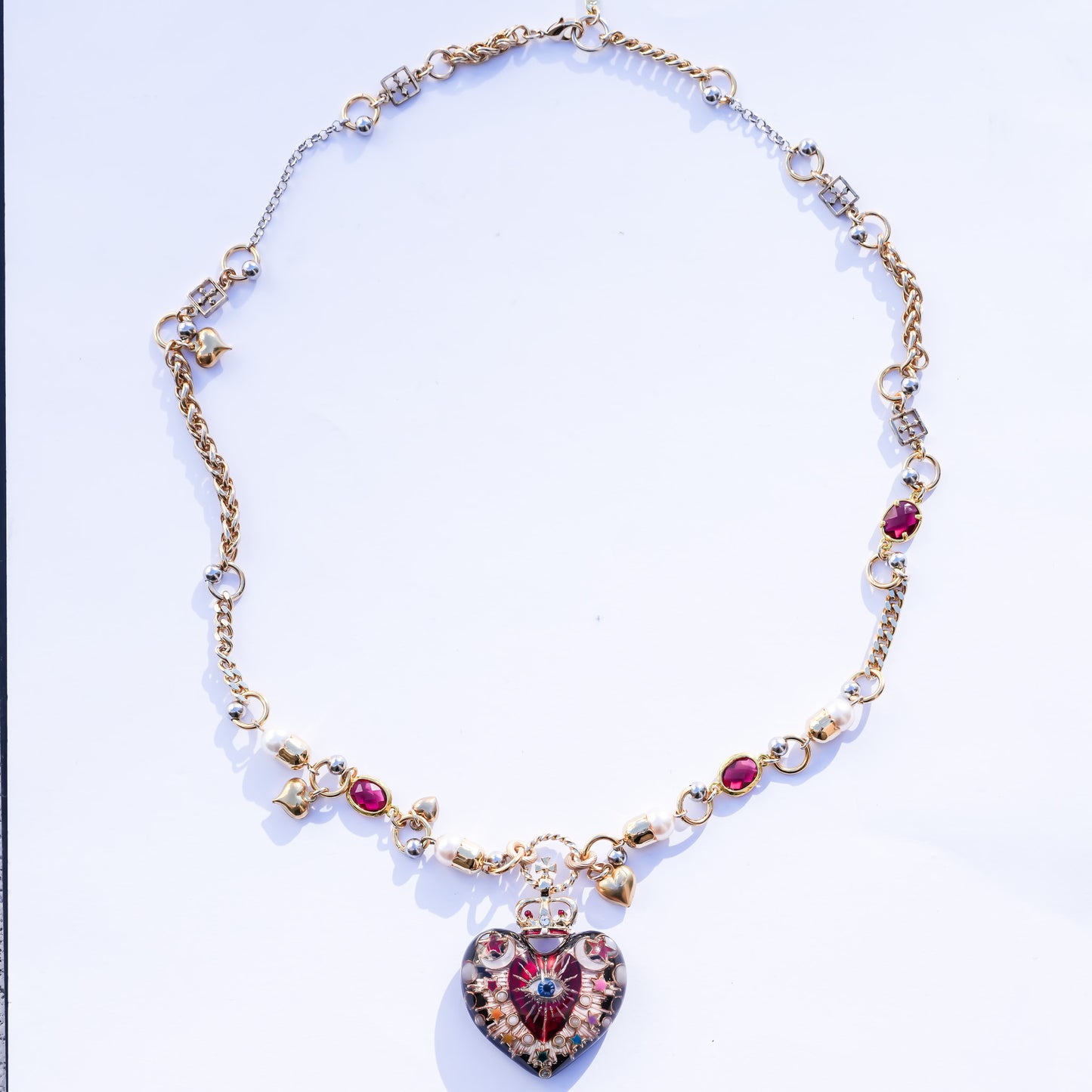 Celestial Lucky Heart Necklace - Black