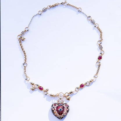 Celestial Lucky Heart Necklace - Black