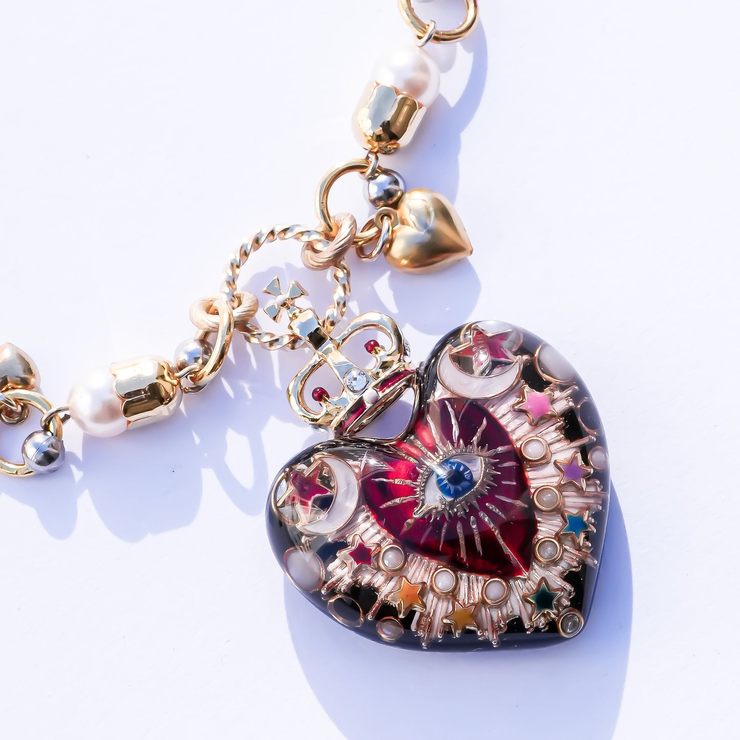 Celestial Lucky Heart Necklace - Black