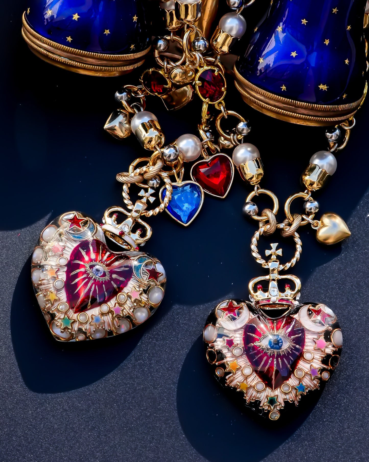 Celestial Lucky Heart Necklace - Black