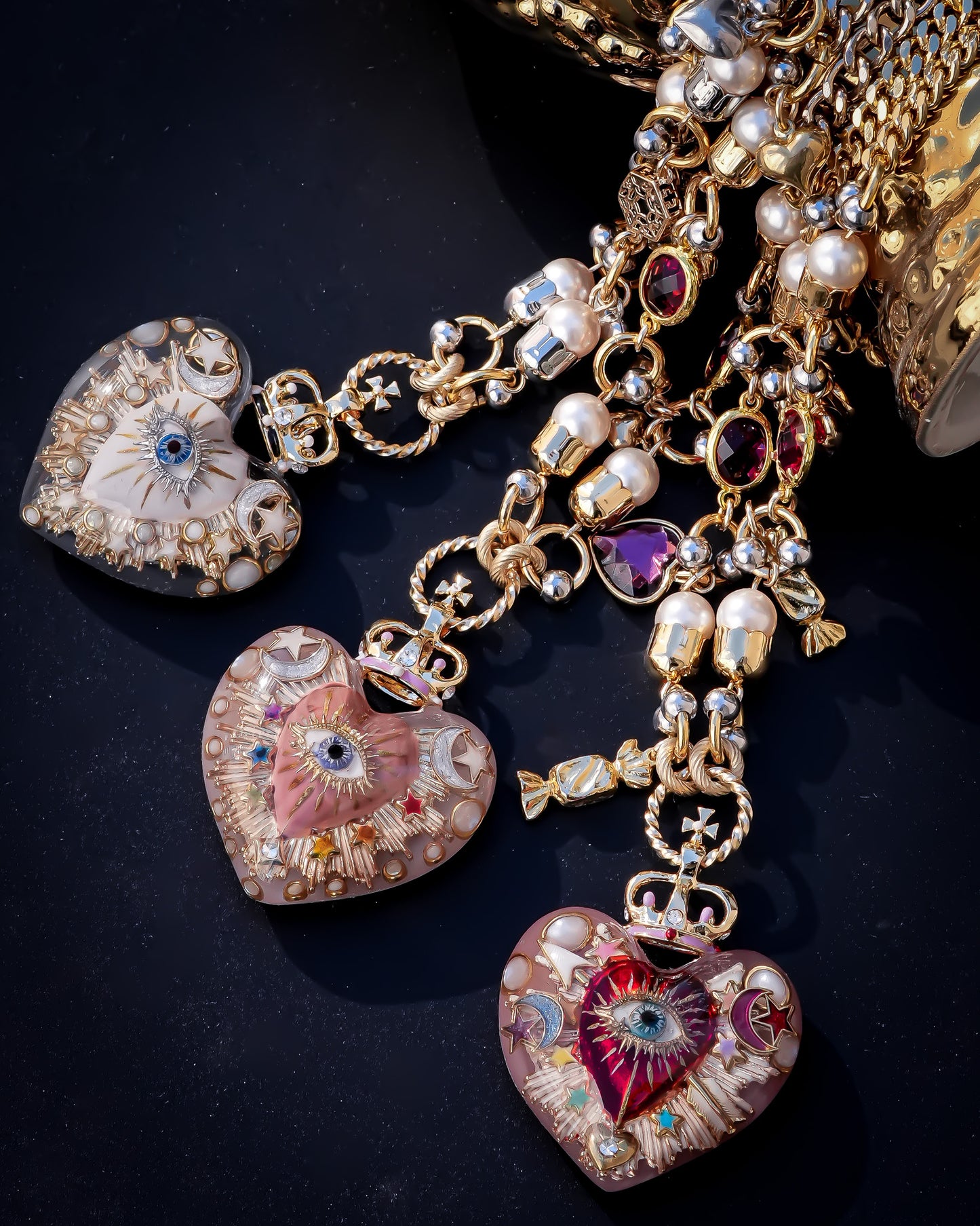 Celestial Lucky Heart Necklace - White