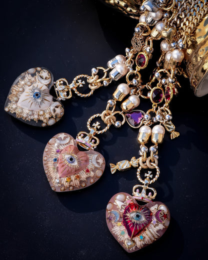 Celestial Lucky Heart Necklace - White