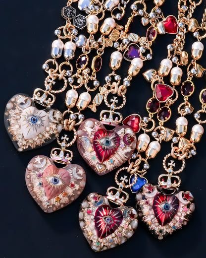 Celestial Lucky Heart Necklace - Clear