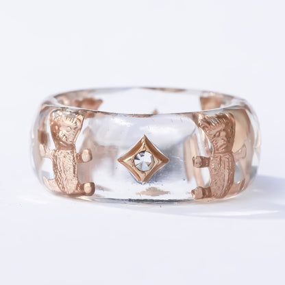 Bear Band Ring - Clear / #12