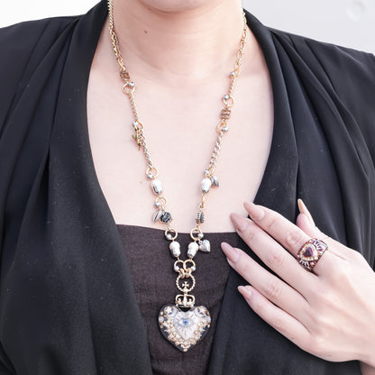 Celestial Lucky Heart Necklace - White