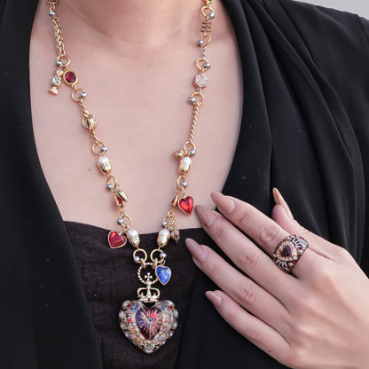 Celestial Lucky Heart Necklace - Clear