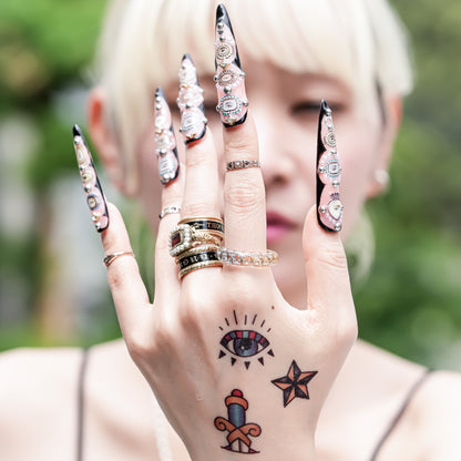 Lace of Light Dual Tone Ring - Clear × Silver × Gold / #8 #14 #16