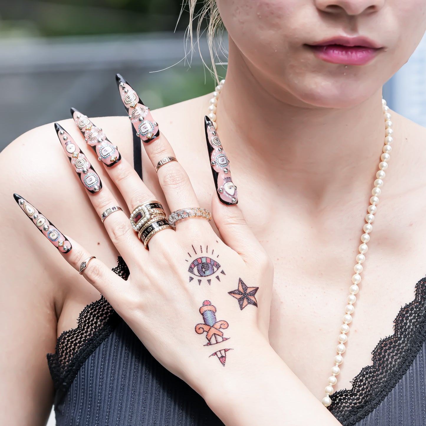 Lace of Light Dual Tone Ring - Clear × Silver × Gold / #8 #14 #16
