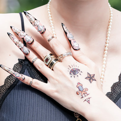Classic Chain Dual Tone Ring - Clear × Silver × Gold / #8 #14 #16