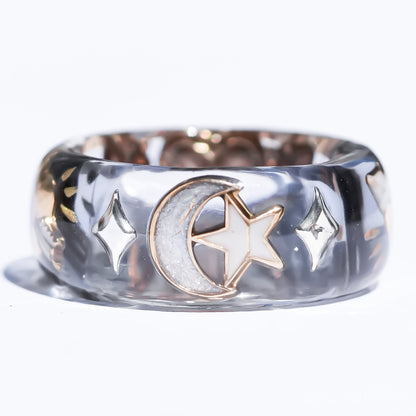 Cupid’s Secret Heart Ring - Smoky Blue × Deep Red / #11