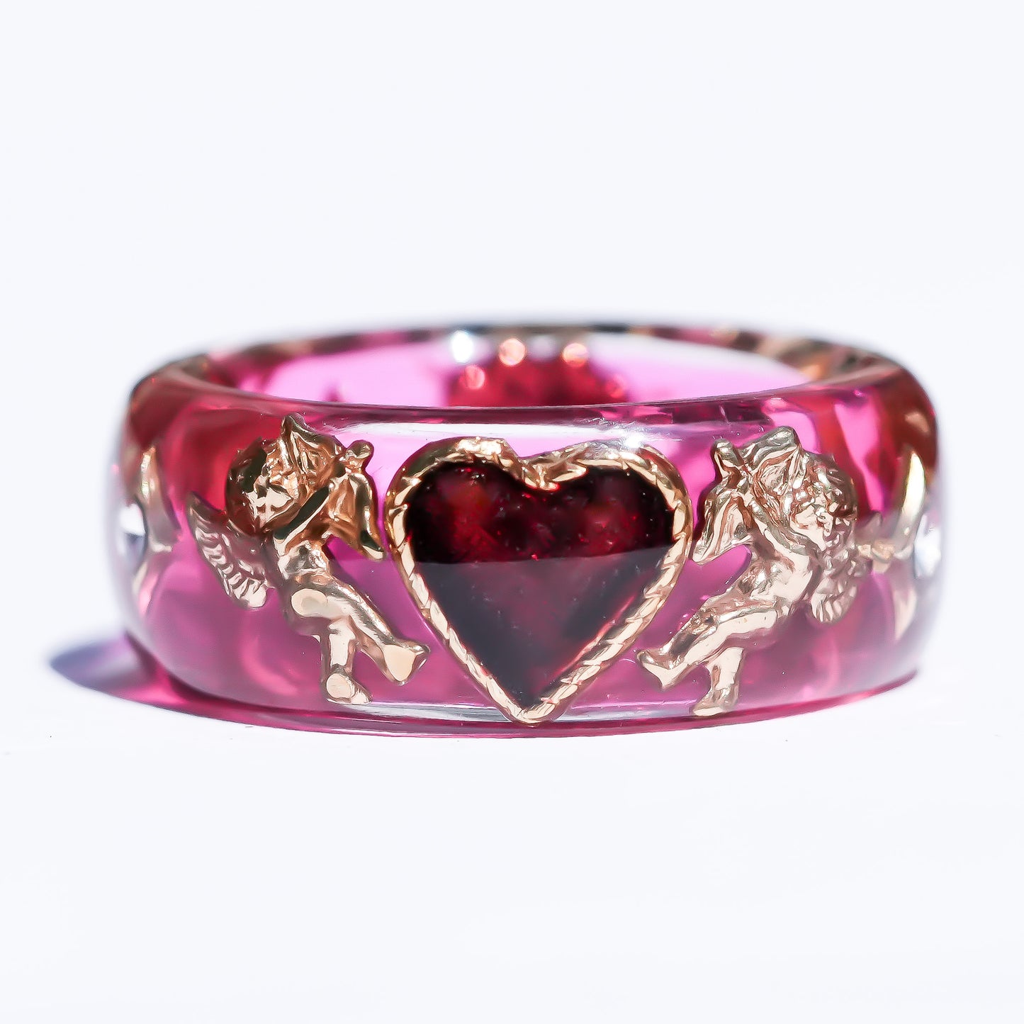 Cupid’s Crimson Heart Ring - Pink × Deep Red / #12 #15 #17