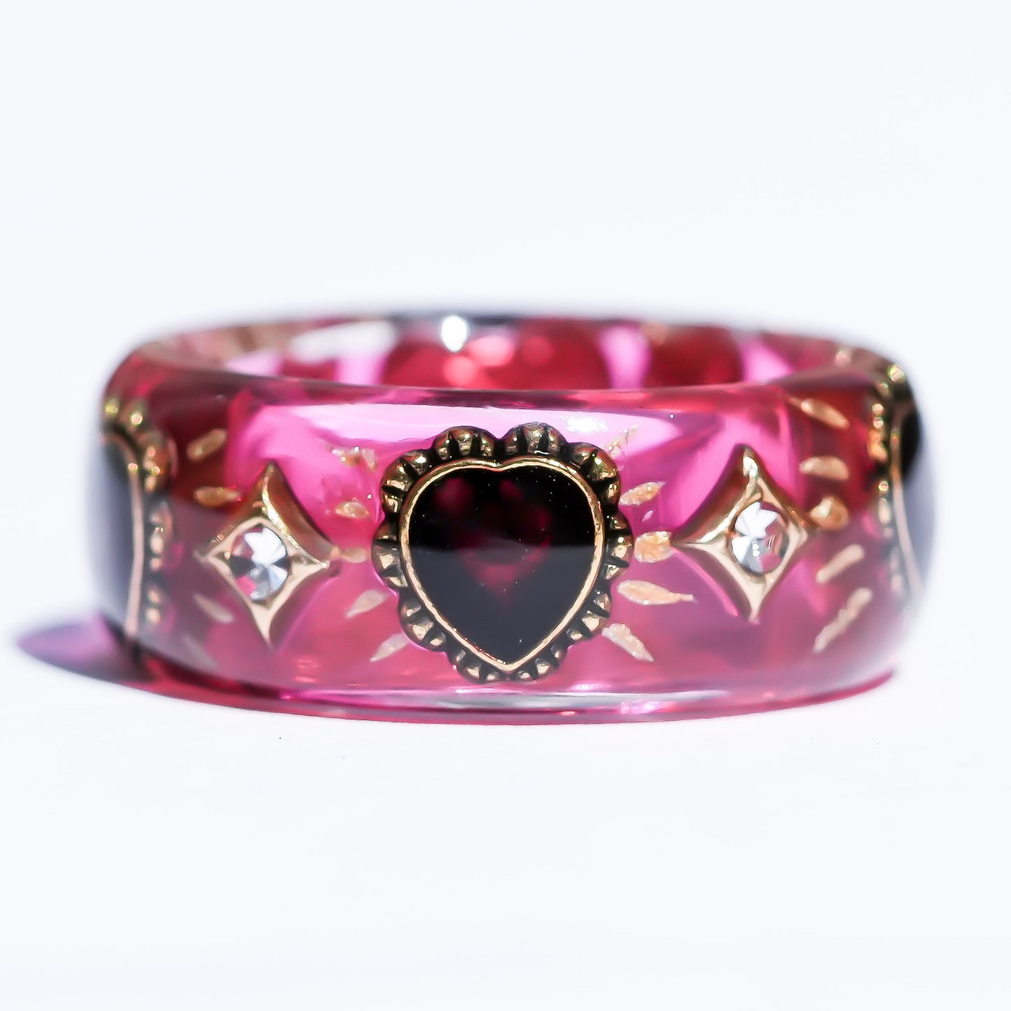 Cupid’s Crimson Heart Ring - Pink × Deep Red / #12 #15 #17