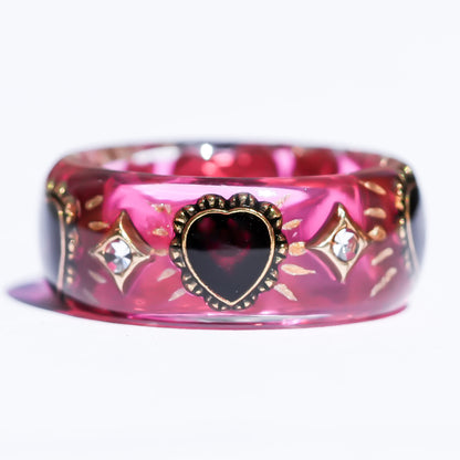 Cupid’s Crimson Heart Ring - Pink × Deep Red / #12 #15 #17