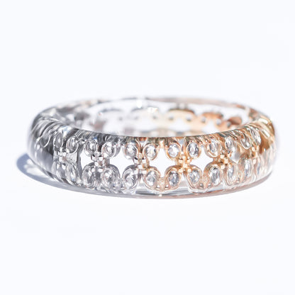 Lace of Light Dual Tone Ring - Clear × Silver × Gold / #8 #14 #16