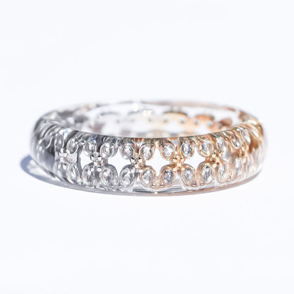 Lace of Light Dual Tone Ring - Clear × Silver × Gold / #8 #14 #16