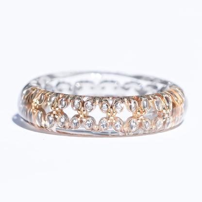 Lace of Light Dual Tone Ring - Clear × Silver × Gold / #8 #14 #16