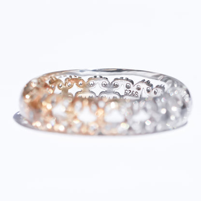 Lace of Light Dual Tone Ring - Clear × Silver × Gold / #8 #14 #16