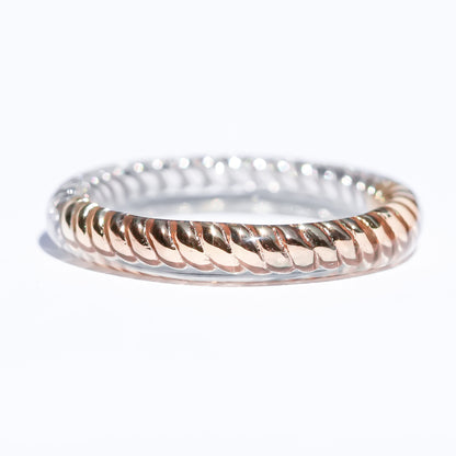 Dual Tone Classic Ring - Silver 925 × 18K Gold / #7 #10 #13 #15