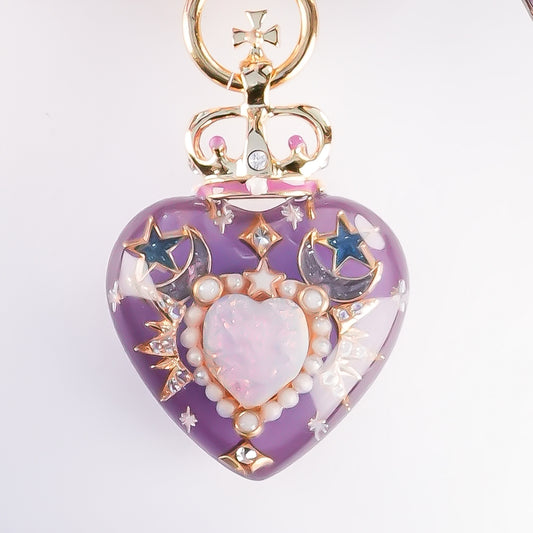 Mystic Opal Heart Necklace –  Purple
