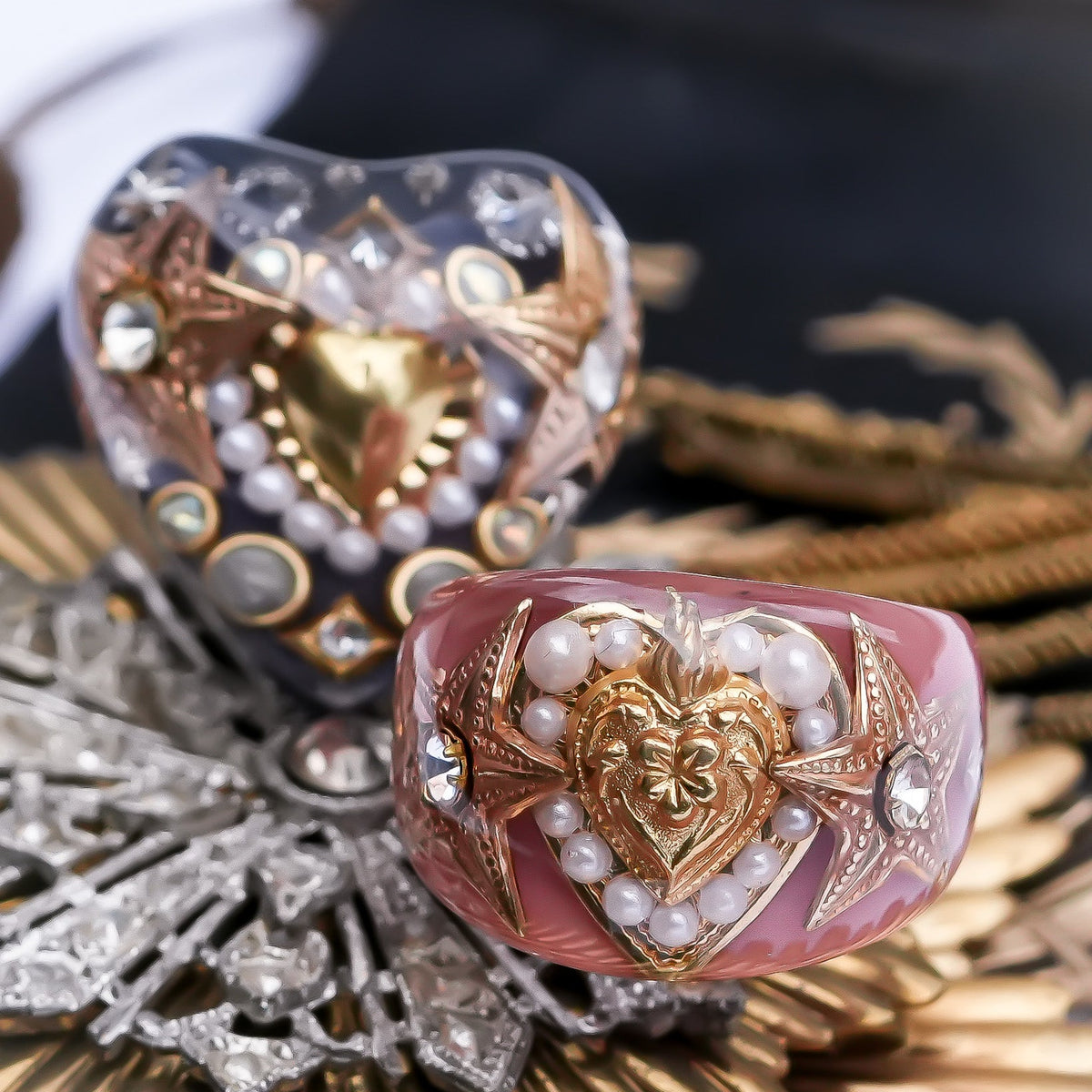 Heart of the Stars Ring – Smoky Pink × Gold /#12