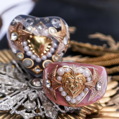 Heart of the Stars Ring – Smoky Pink × Gold /#12