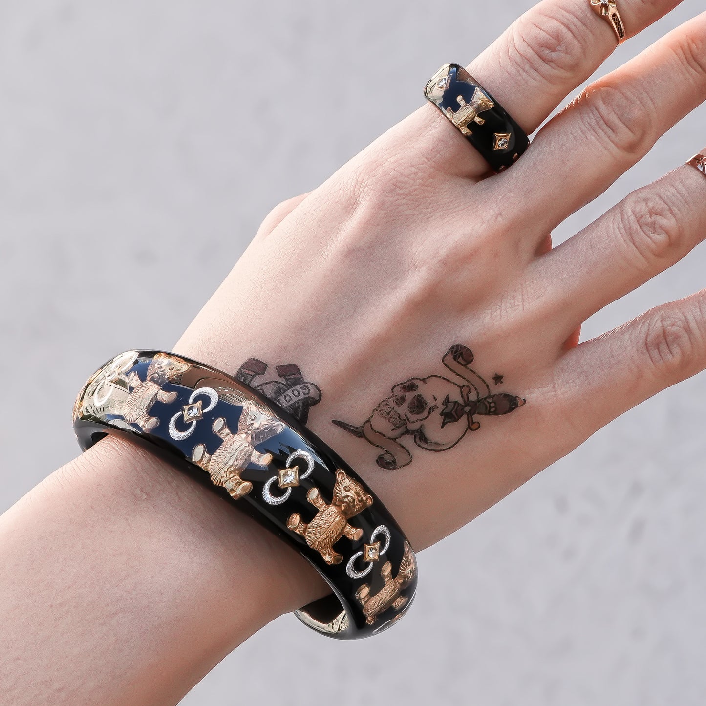 Bear Band Ring - Black / #11