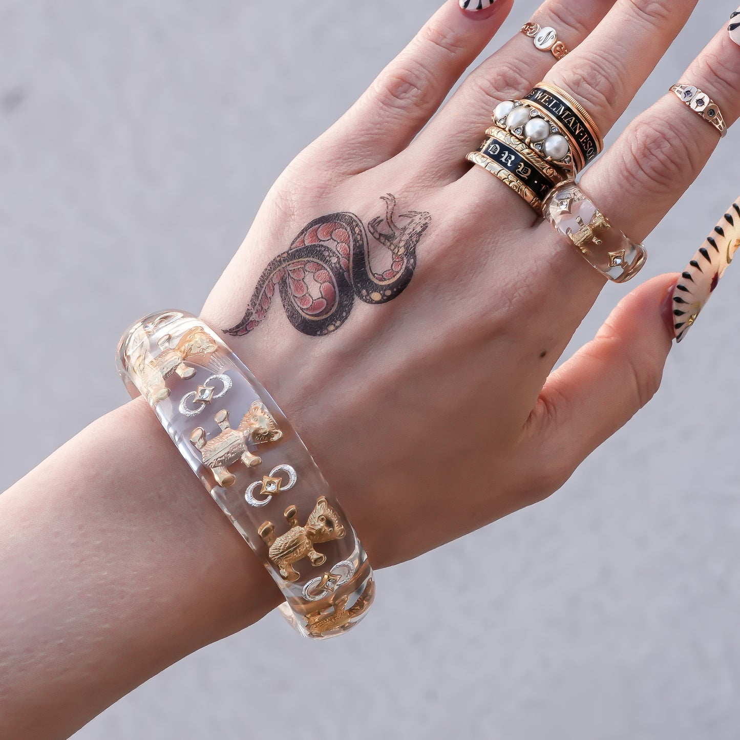 Bear Band Ring - Clear / #12