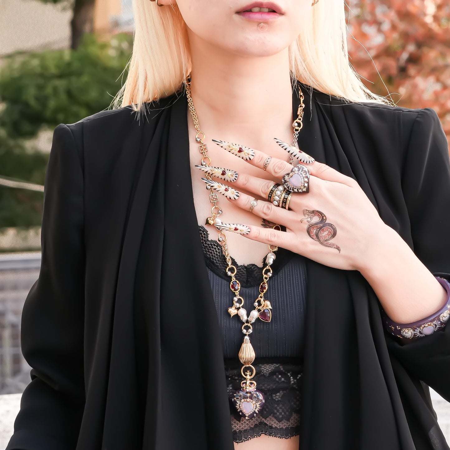 Mystic Opal Heart Necklace –  Purple