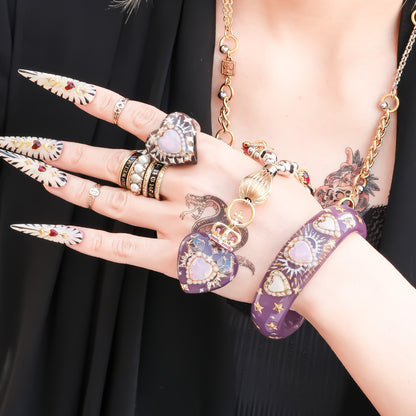 Mystic Opal Heart Necklace –  Purple