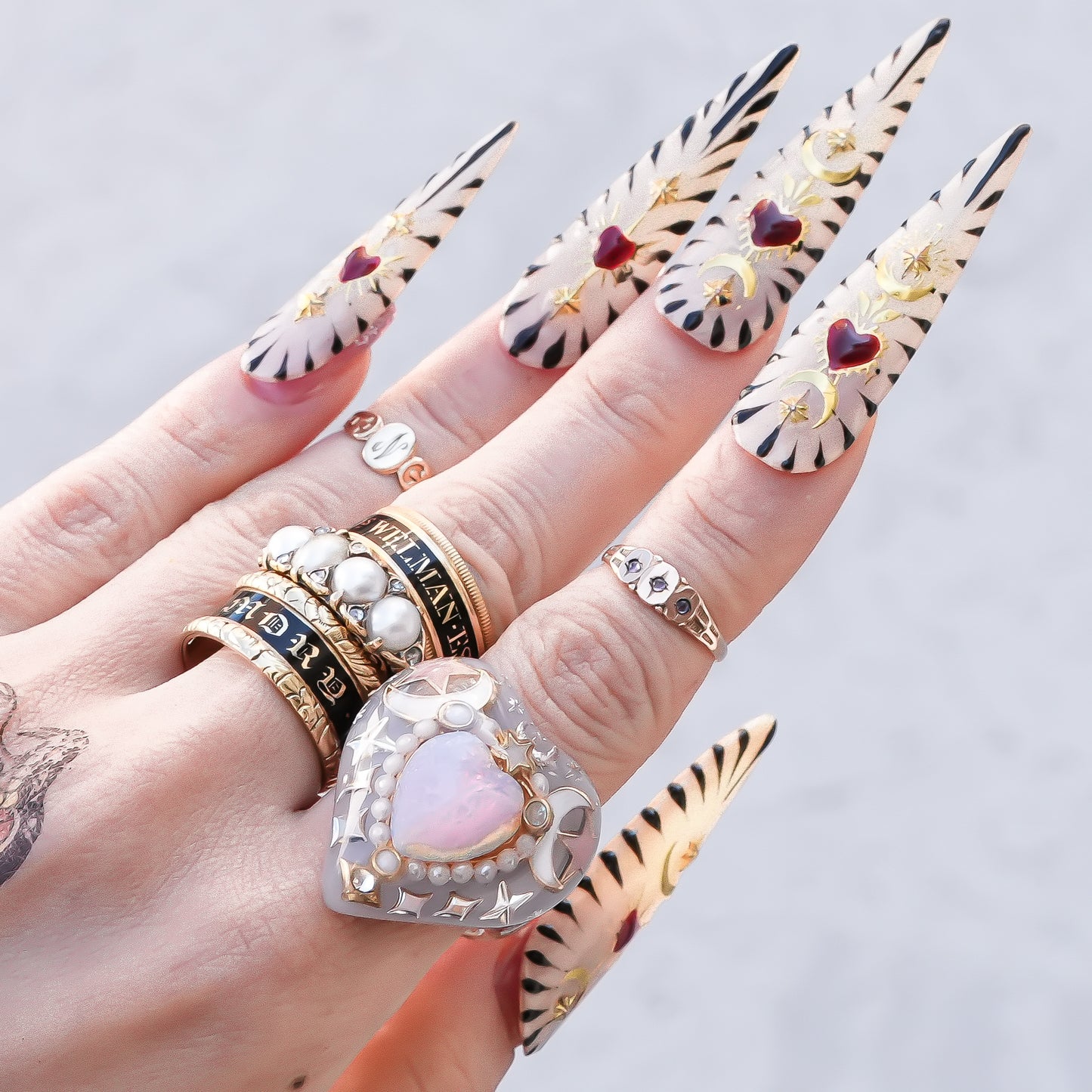 Starlight Opal Dream Ring – Smoky White / #10