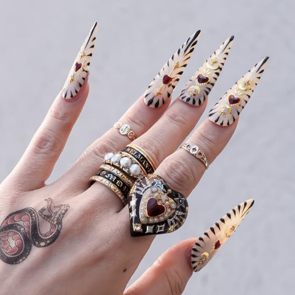 Celestial Winged Heart Ring – Red / #13