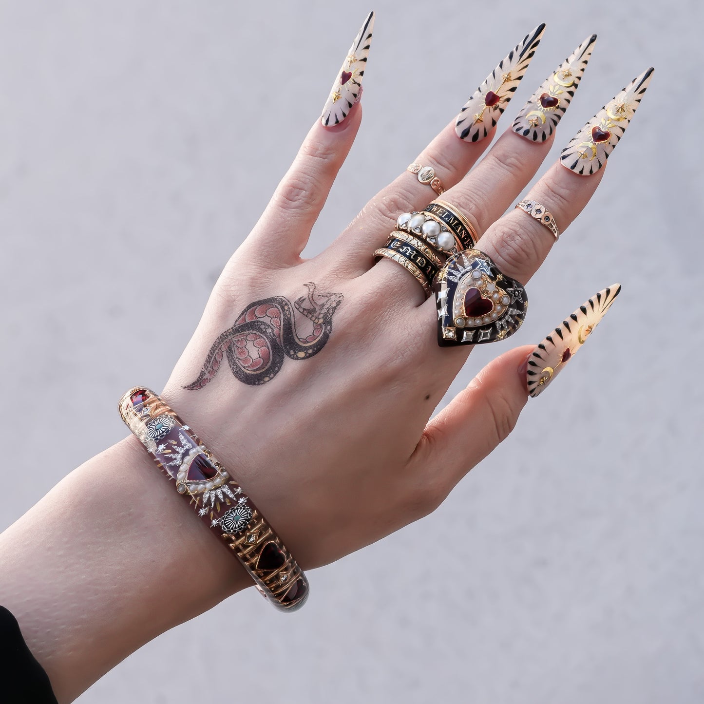 Celestial Winged Heart Ring – Red / #13