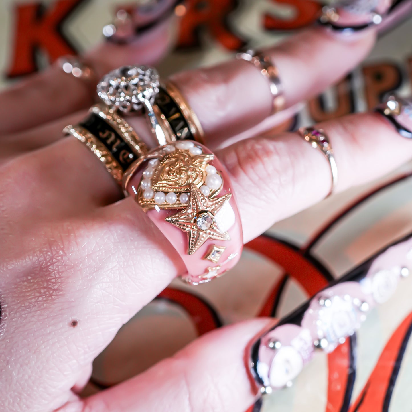 Heart of the Stars Ring – Smoky Pink × Gold /#12
