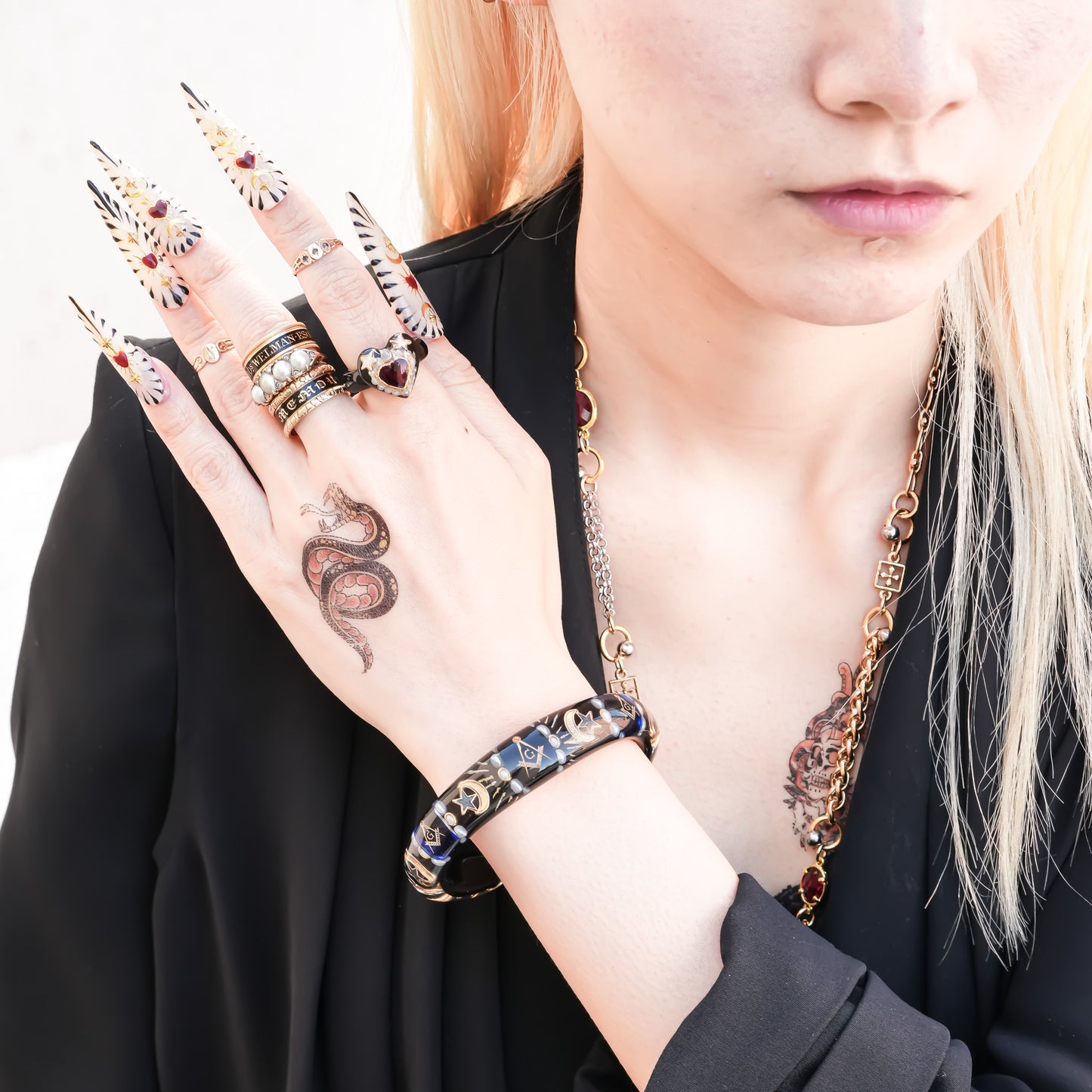 Starlit Heart Ring - Black / #11 #13