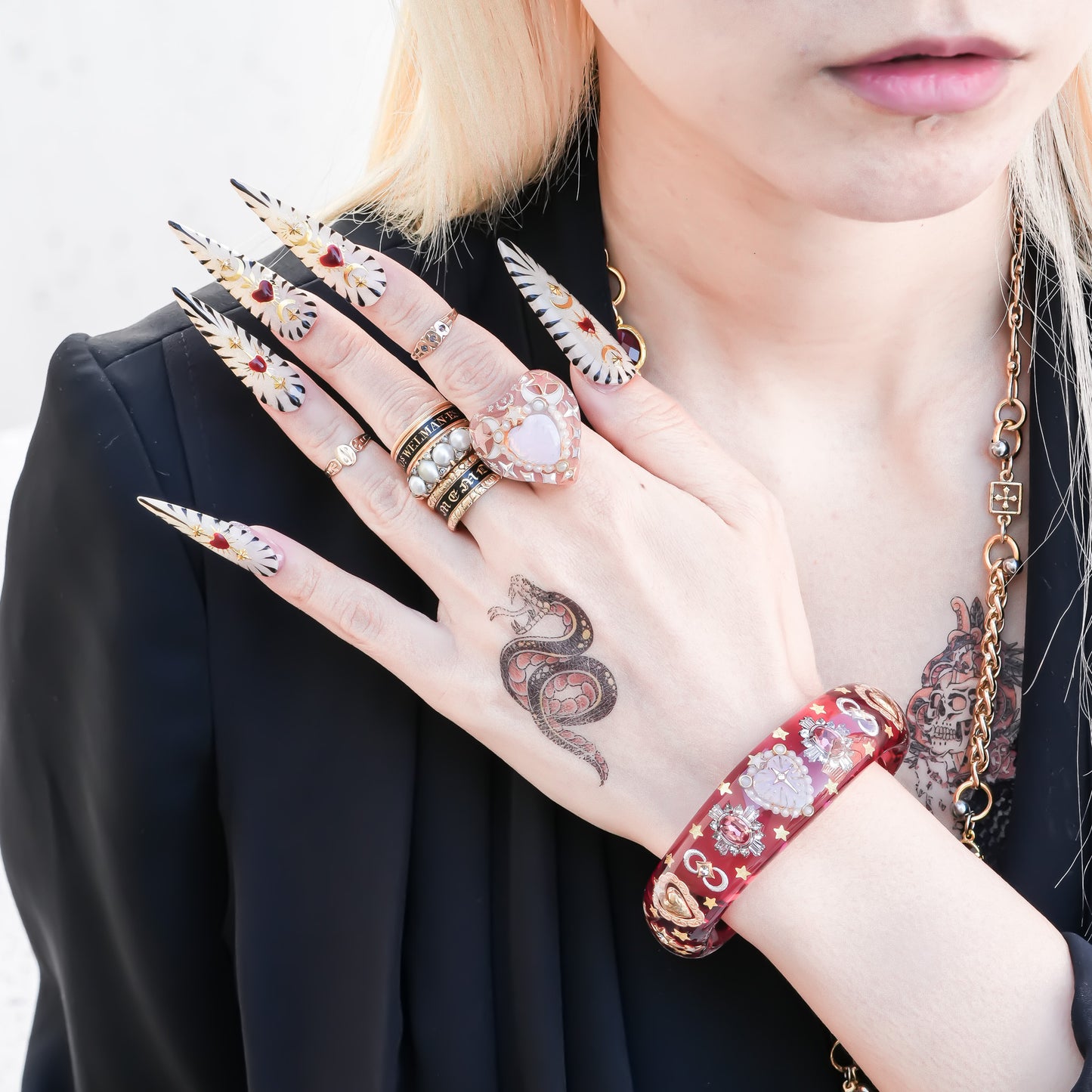 Celestial Rosy Glow Heart Bracelet – Pink Red